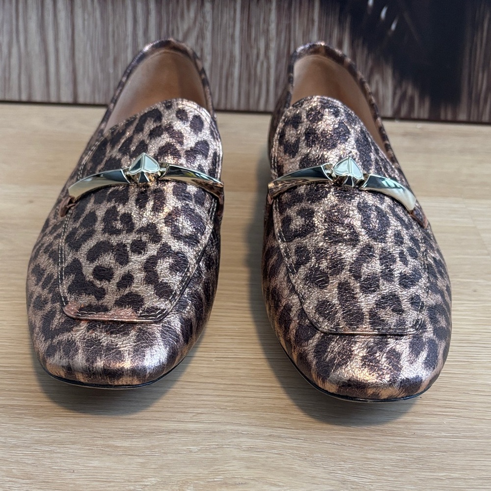 Kate Spade Leopard Print Flats with Gold Detail - Picture 3 of 7